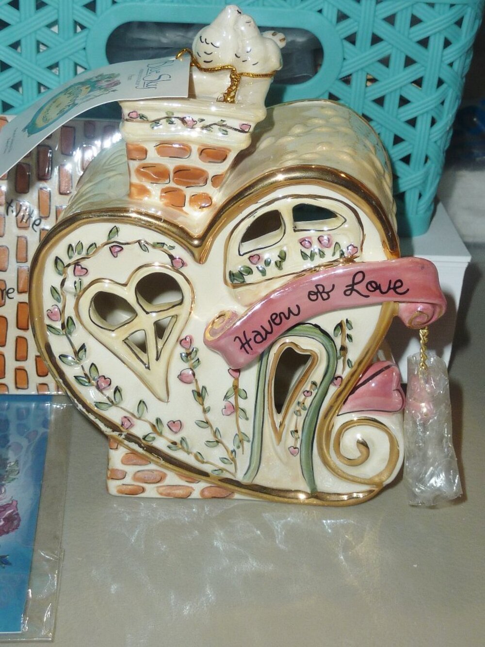 NIB Artist Signed Heather Goldminc Designer Blue Sky Clayworks Haven of Love